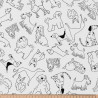 Printed Cotton BARLEY White / Black